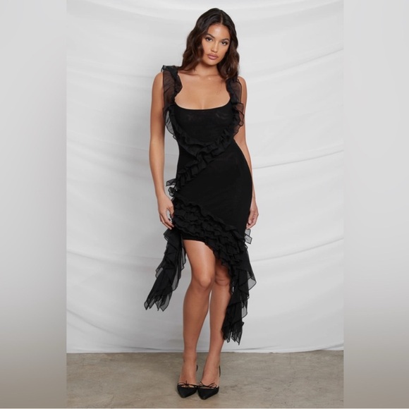 LEAU ROUX Ruffle Mesh Dress - Picture 3 of 8